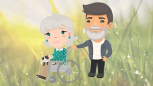 Woman in wheelchair with male caregiver | the DAWN Method